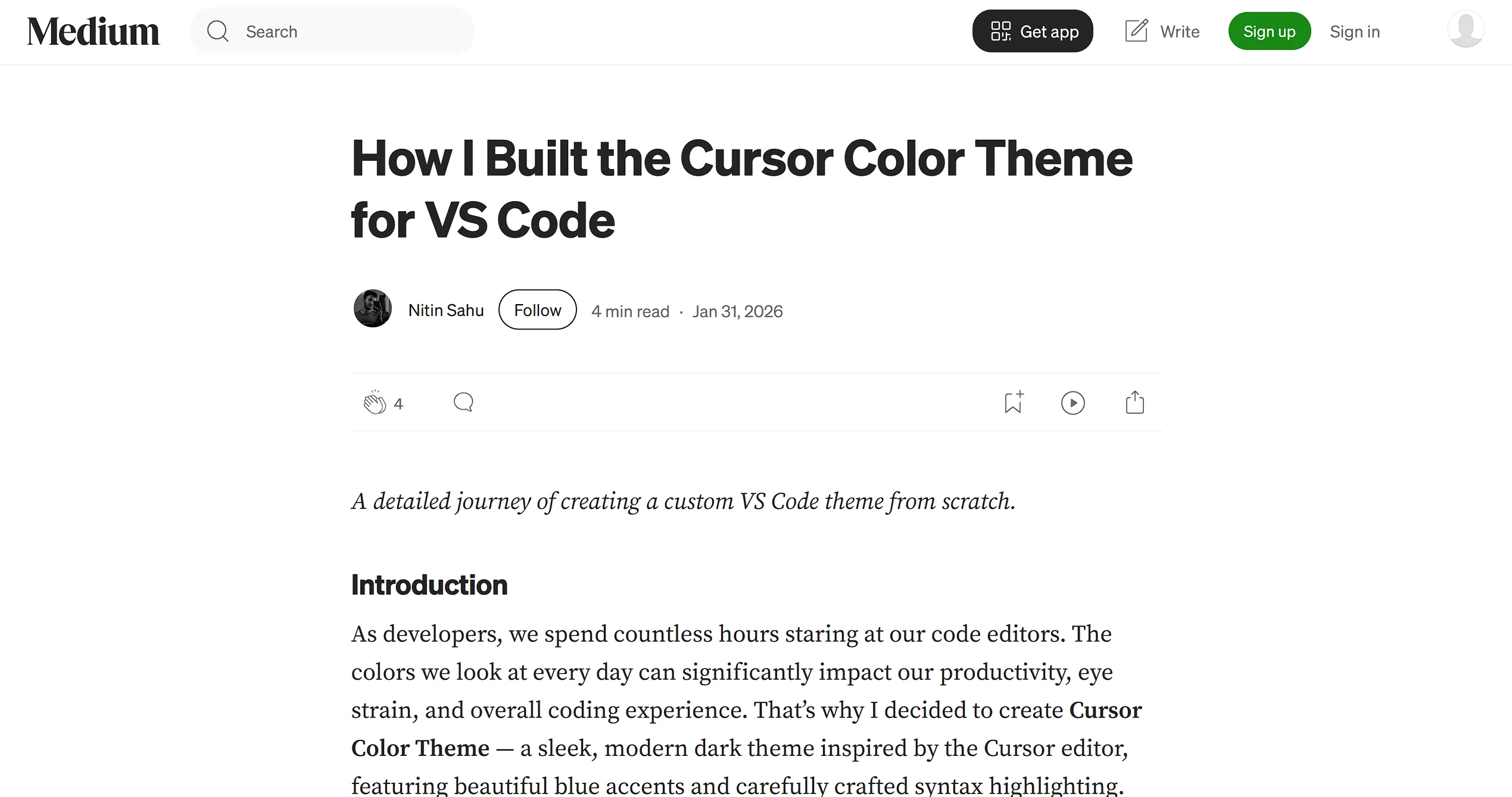 How I Built the Cursor Color Theme for VS Code
